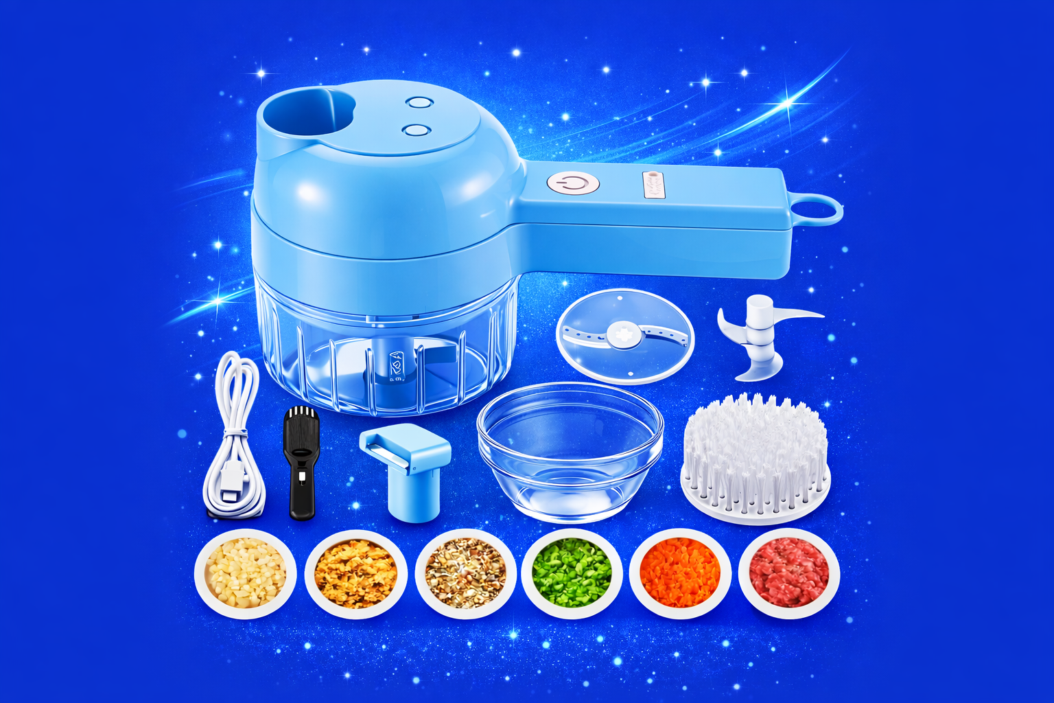 Portable 4 in 1  Electric Vegetable Cutter Set